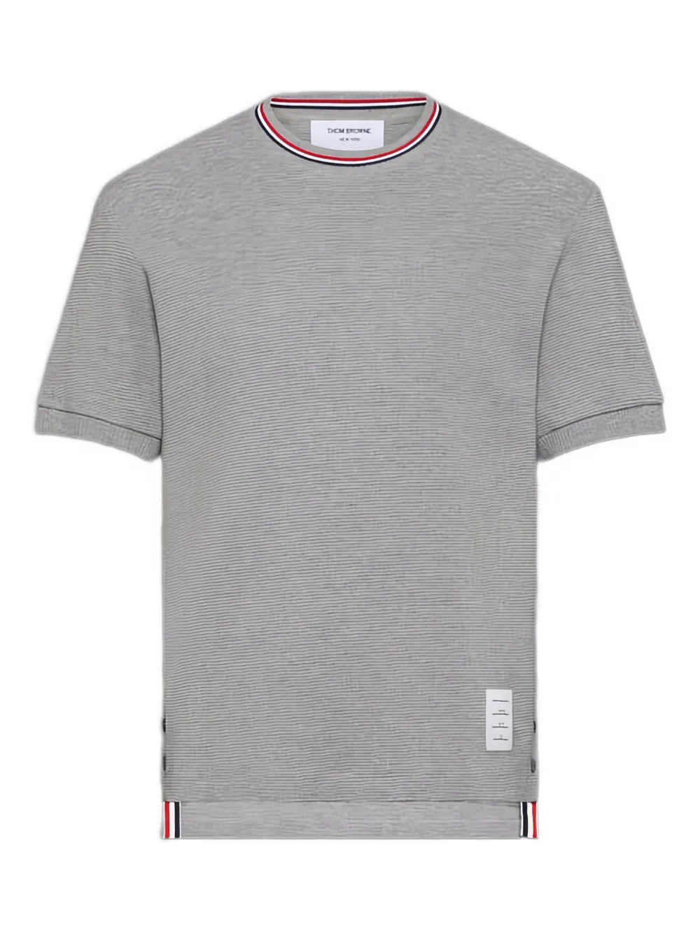 Thom Browne ribbed-trim T-shirt | Grey | Image 1