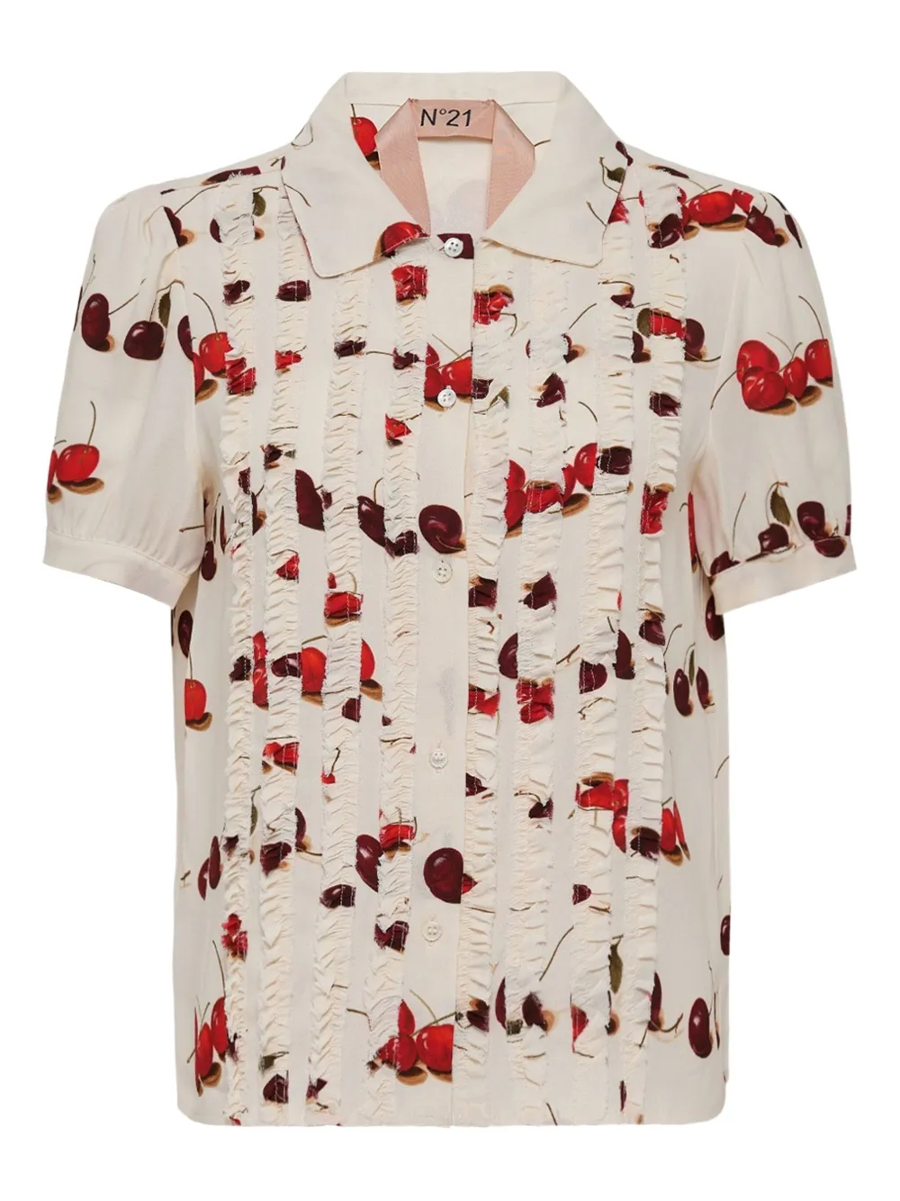 Nº21 cherry-print shirt - ニュートラル Nº21 cherry-print shirt - ニュートラル