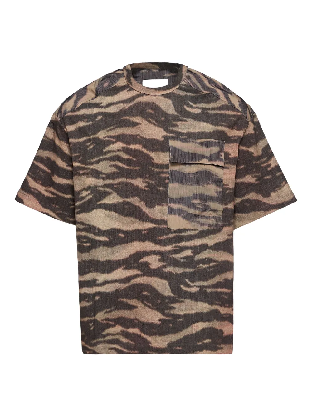 Jil Sander tiger-stripe pocket T-shirt | Brown | Image 1