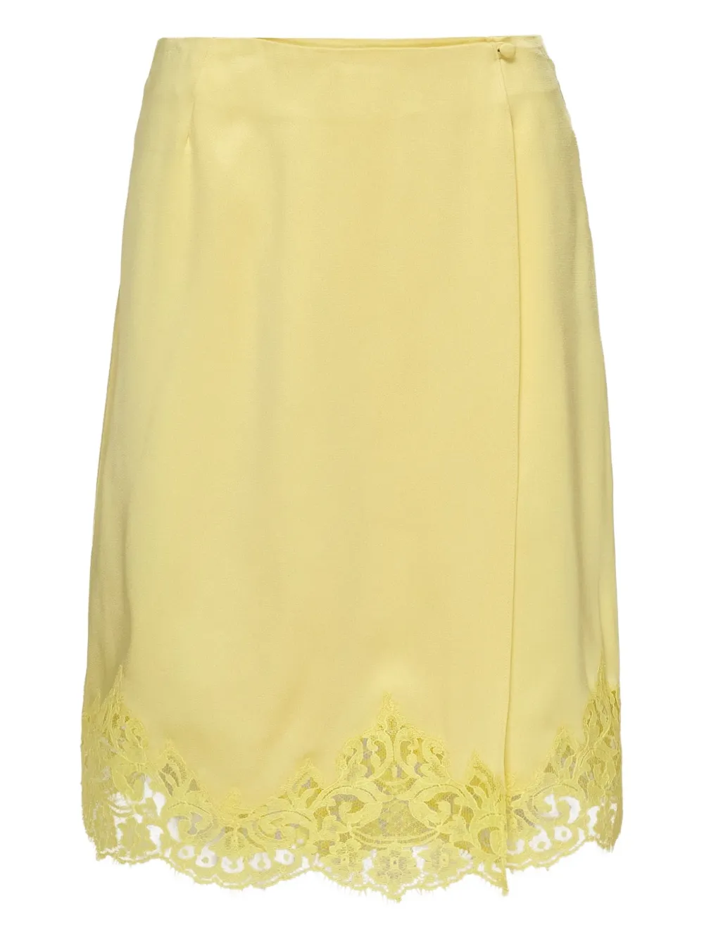 Stella Mccartney Lace-trimmed Short Skirt In Yellow