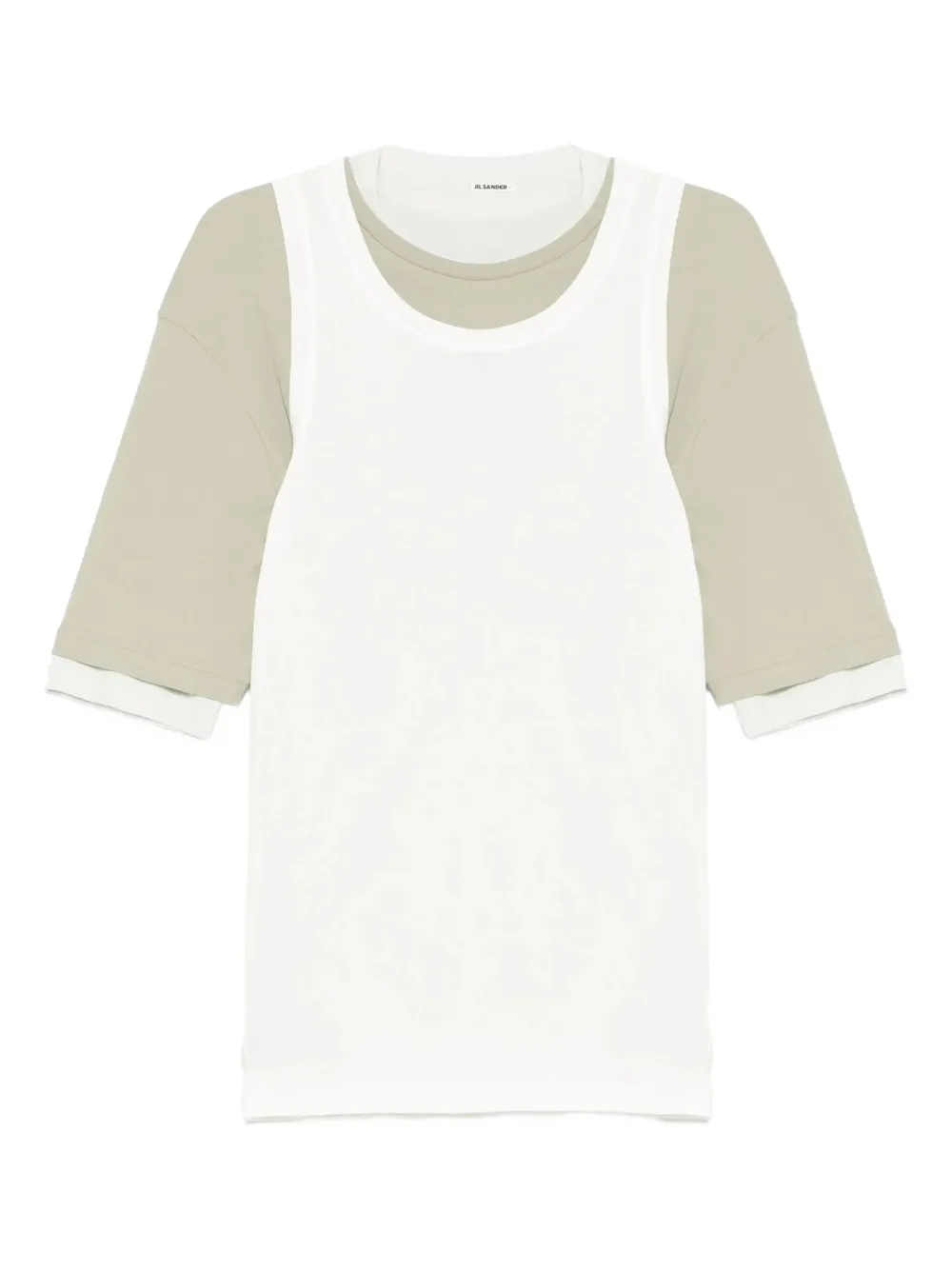 Jil Sander layered T-shirt - 370J+ KHAKI Jil Sander layered T-shirt - 370J+ KHAKI