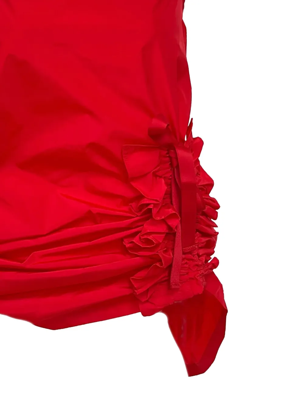  Caroline Hu Ruffled Tie-detail Top - Red 