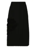 Jil Sander rose-applique midi skirt - Black