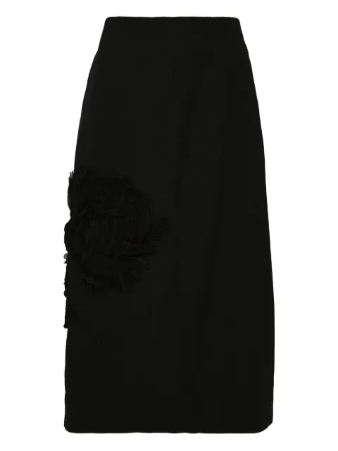 Jil Sander rose-applique midi skirt