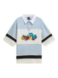 INBETWEENERS colour-block fruit-embroidered polo shirt - Blue