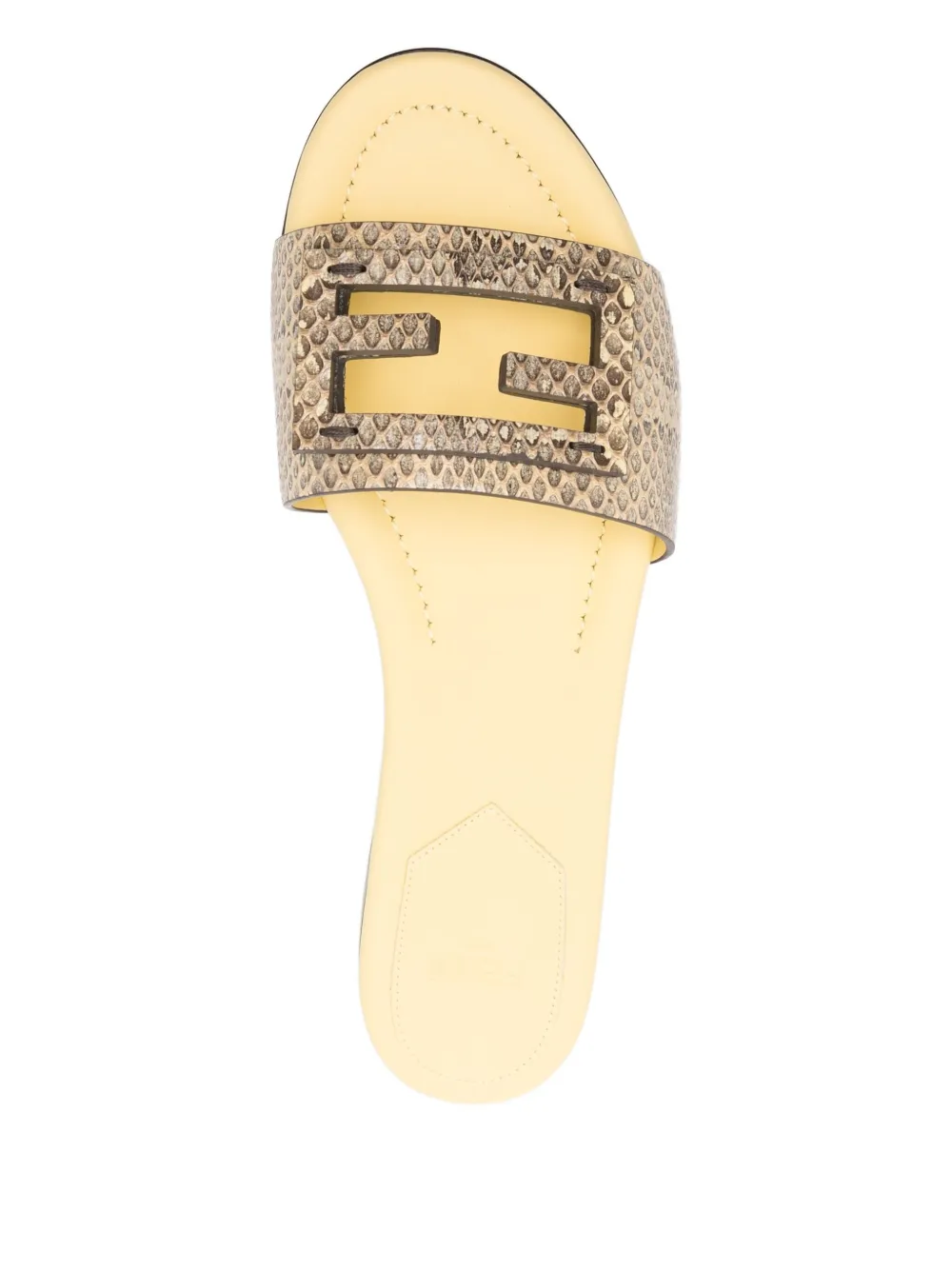 FENDI snakeskin leather sandals Yellow