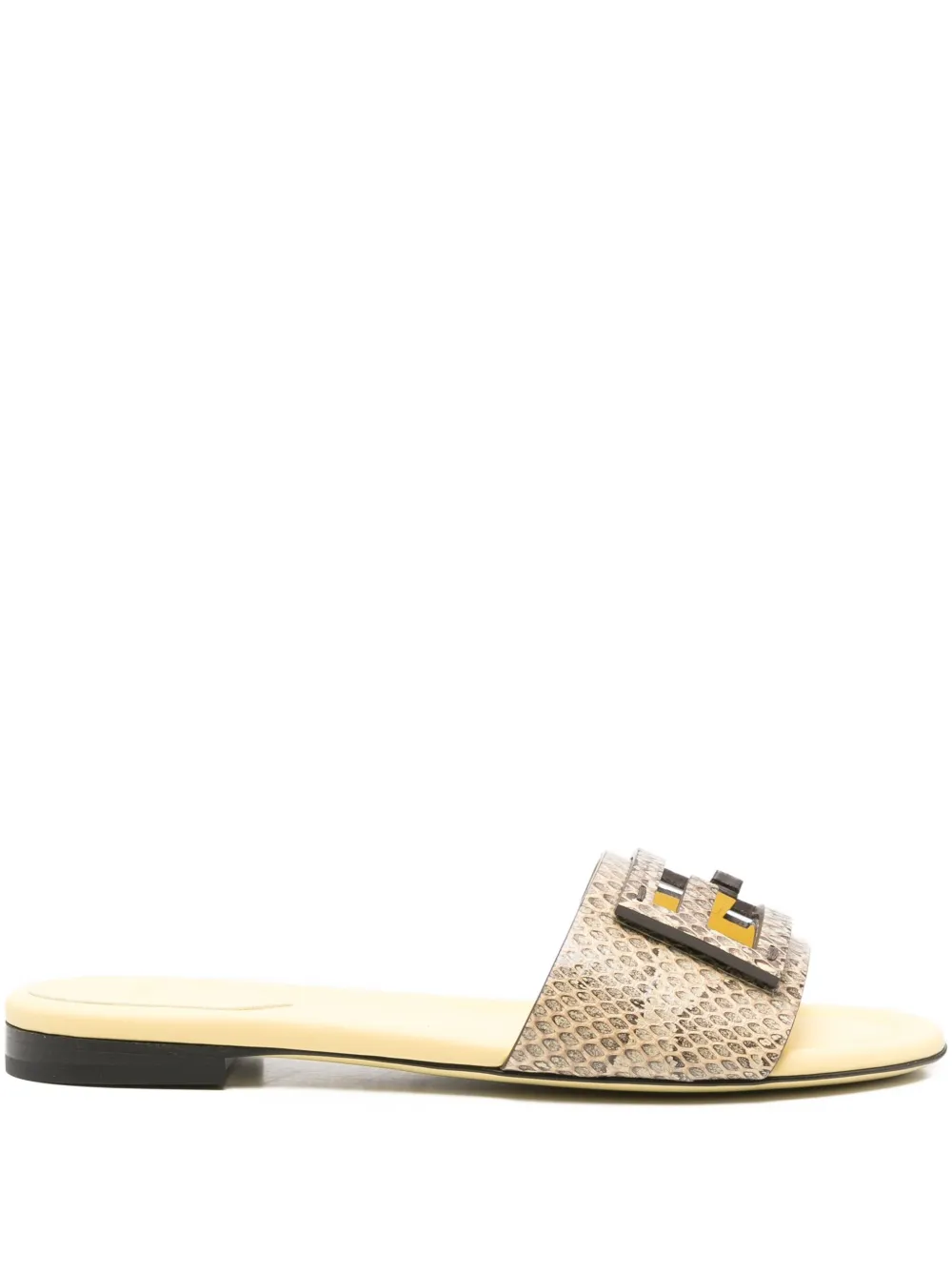 FENDI snakeskin leather sandals Yellow