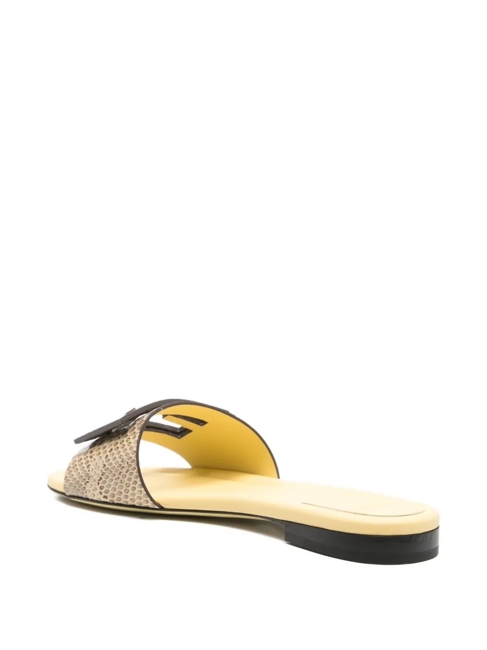 FENDI snakeskin leather sandals Yellow