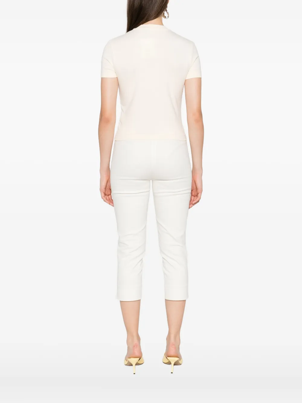 Jacquemus T-shirt met logoplakkaat Beige