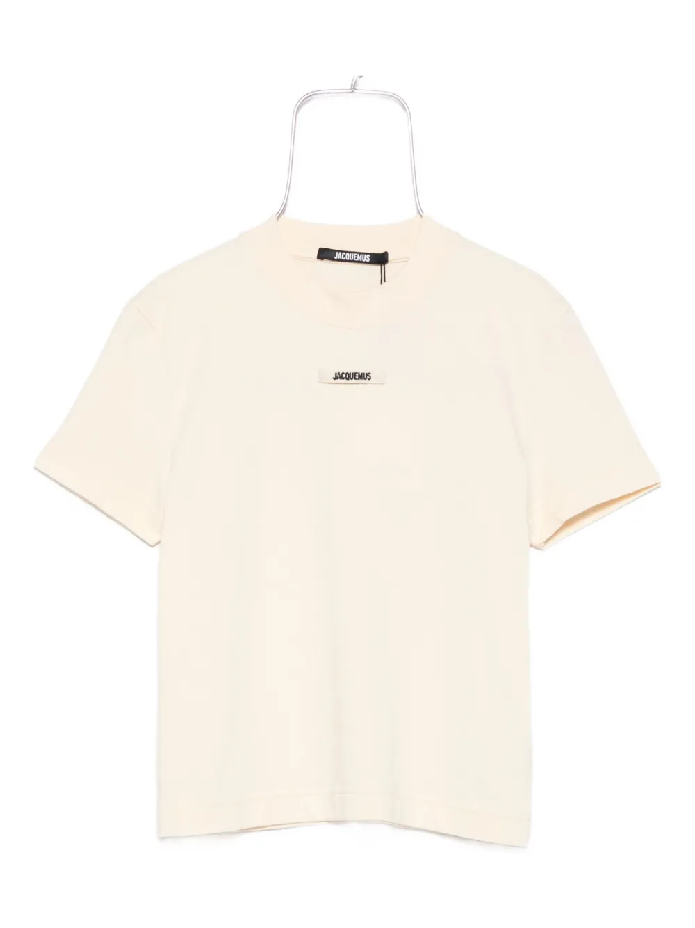 Jacquemus Gros Grain Crew Neck Cotton Blend Top In Neutral