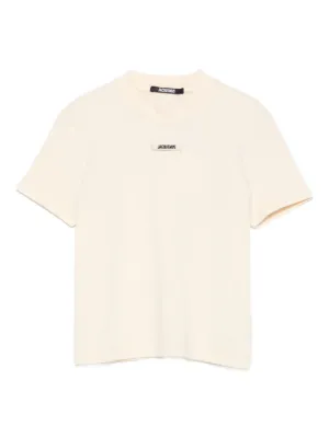 Tシャツ・カットソー JACQUEMUS Women Tops 251TO1222381100 White Jacquemus logo-patch t-shirt | White | FARFETCH