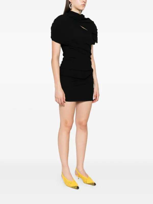 Jacquemus The Castagna Draped Mini Dress | Black | FARFETCH