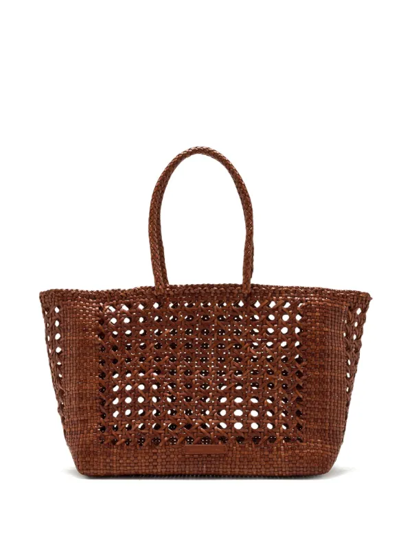 Loeffler Randall Klara Leather Woven Tote Bag Brown