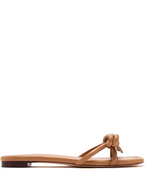 Loeffler Randall Hadley knotted-detail Leather Sandals Brown