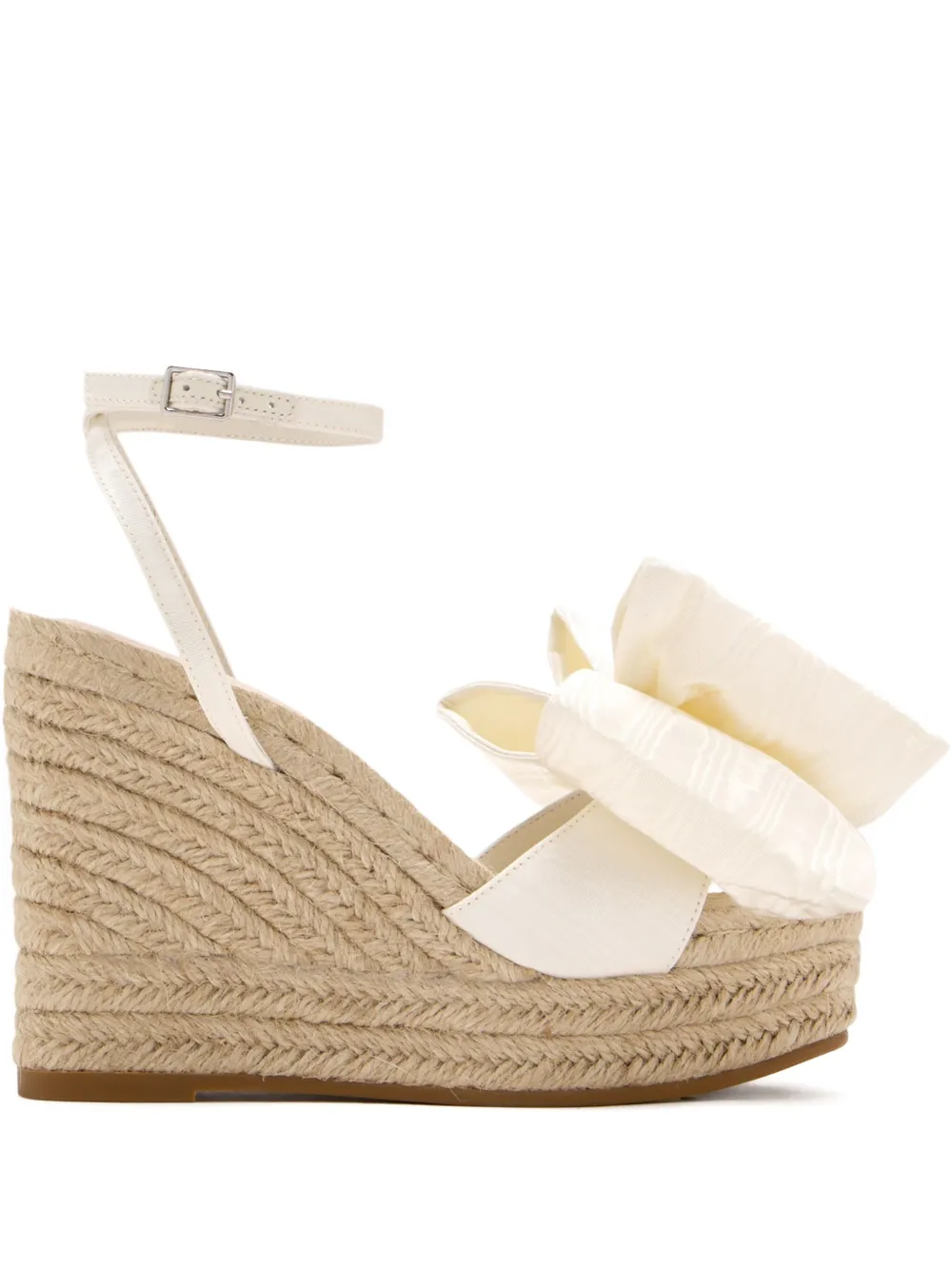 Loeffler Randall 102mm Angelina bow-detail wedge espadrille Wit