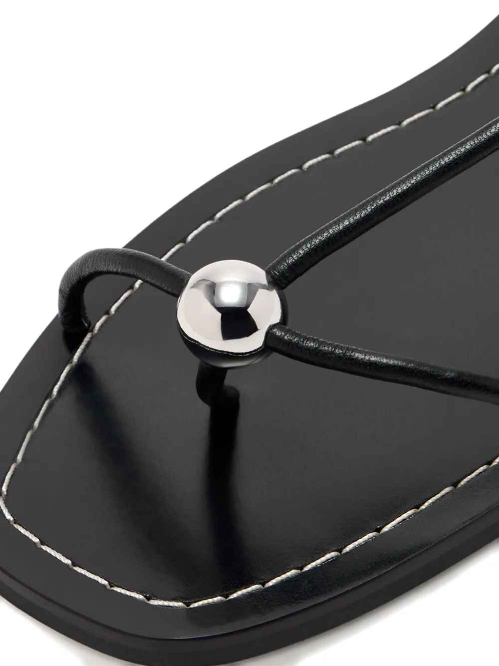 Loeffler Randall Lara leren sandalen verfraaid met bal Zwart