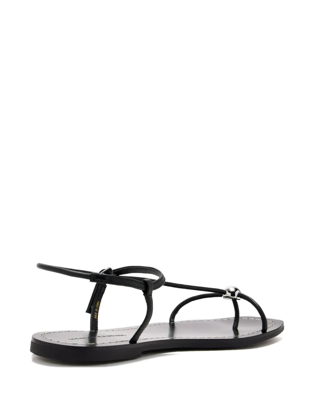 Loeffler Randall Lara leren sandalen verfraaid met bal Zwart