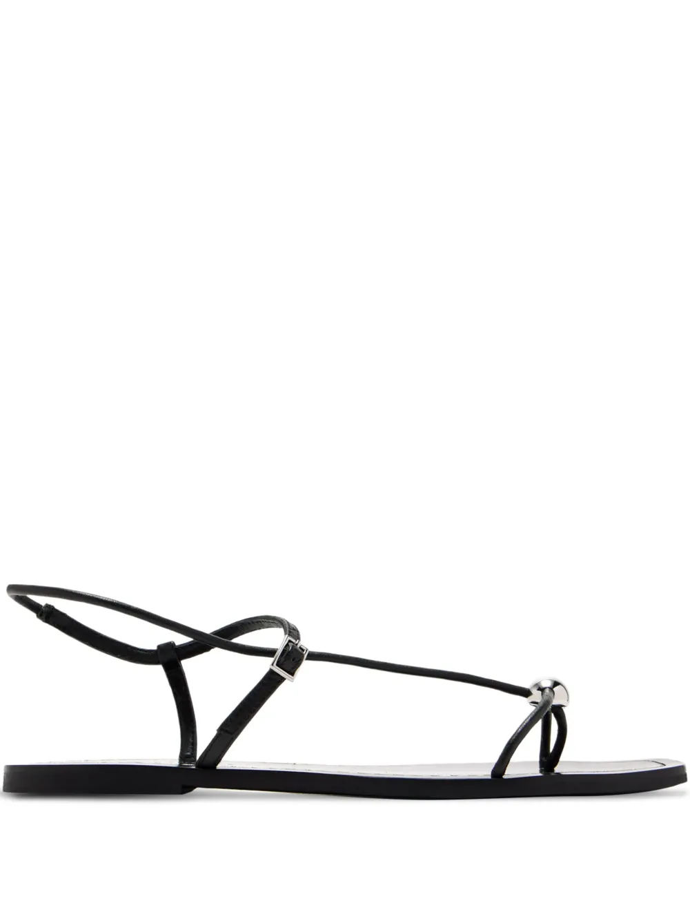 Loeffler Randall Lara leren sandalen verfraaid met bal Zwart