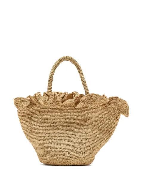 Loeffler Randall Cyrus ruffled-straw tote bag