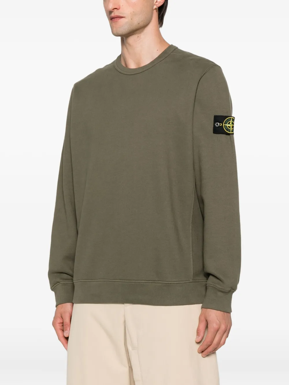Stone Island Sweater met Compass-logopatch Groen