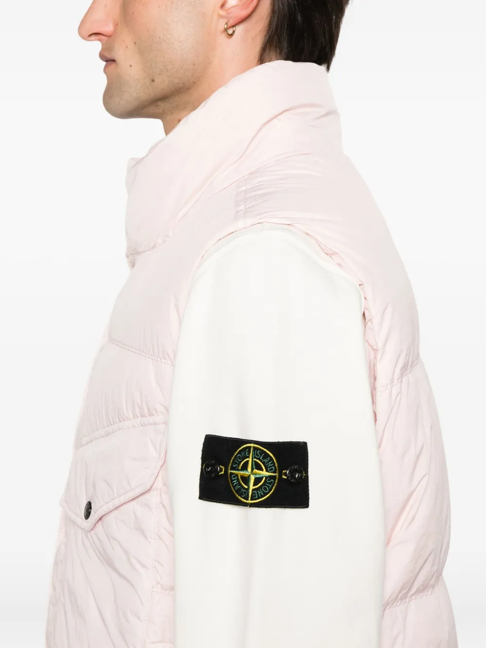 Stone Island Trui met geribbeld vlak en ronde hals Beige