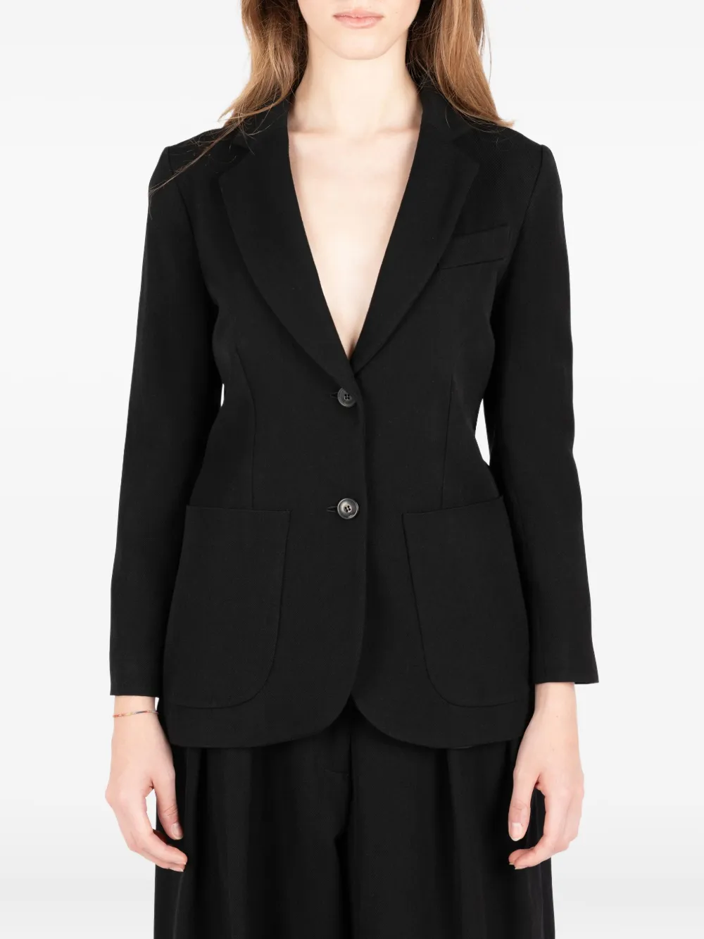 pocket-detail two-button jacket
