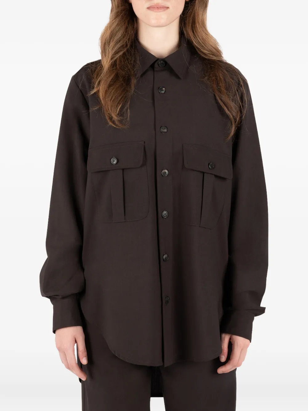 Société Anonyme Shirt met klepzak Bruin