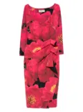 CHIARA BONI La Petite Robe floral-print draped dress - Pink