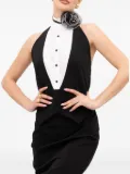Babylone Paris halter-neck button-fastening midi dress - Black