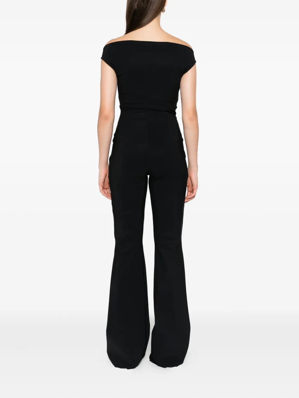 CHIARA BONI La Petite Robe Rebecca off-shoulder flared jumpsuit Zwart