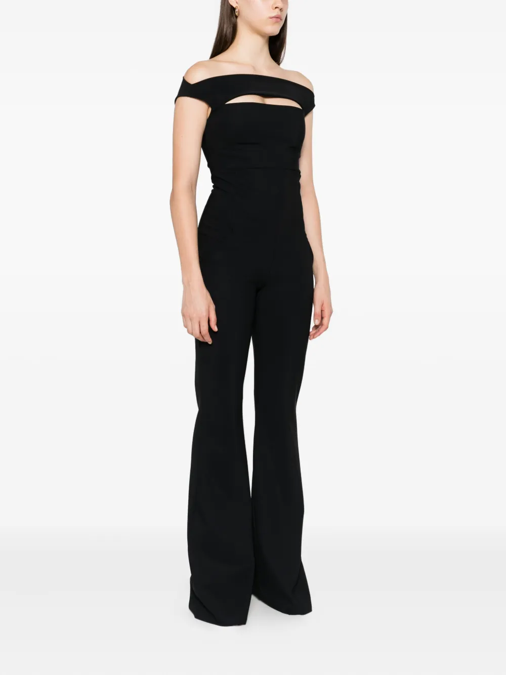 CHIARA BONI La Petite Robe Rebecca off-shoulder flared jumpsuit Zwart