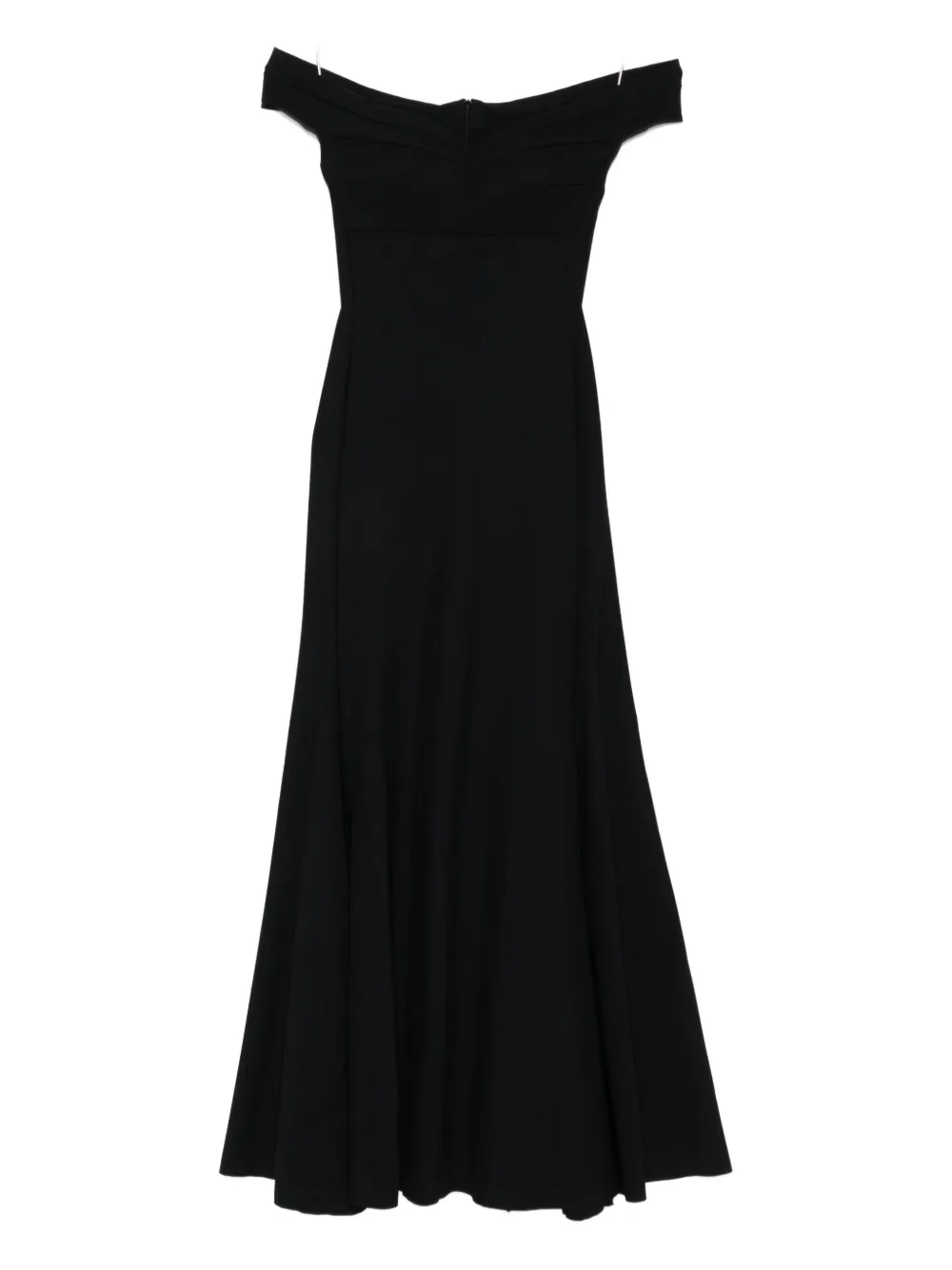 CHIARA BONI La Petite Robe off-shoulder flared midi dress - Nero