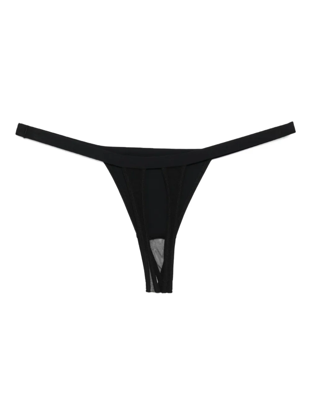 Maison Close Pure Tentation openable mesh thongs | Black | Image 1