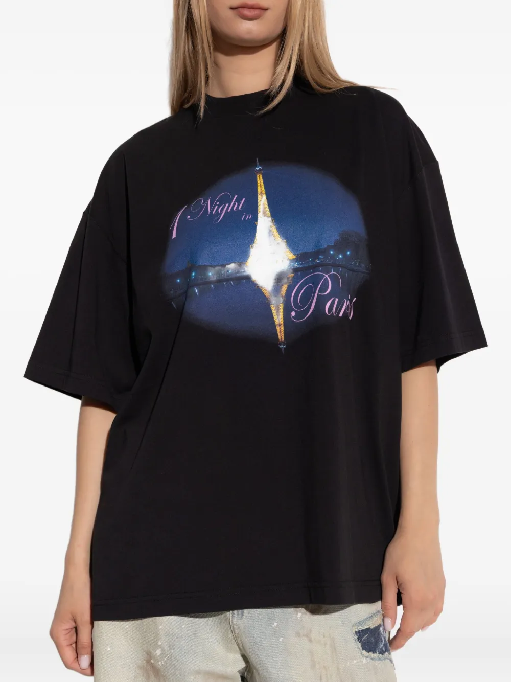 VETEMENTS T-shirt met Eiffel Tower-print Zwart