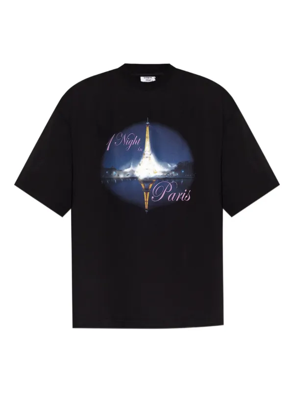 VETEMENTS エッフェルタワープリント Tシャツ | ブラック VETEMENTS エッフェルタワープリント Tシャツ | ブラック
