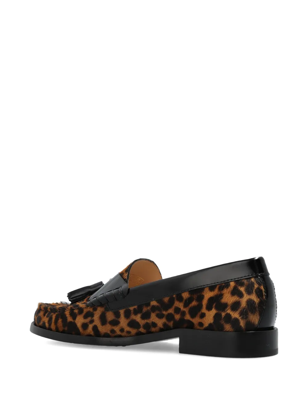 Stuart Weitzman Lottie leopard-print tassel loafers Brown
