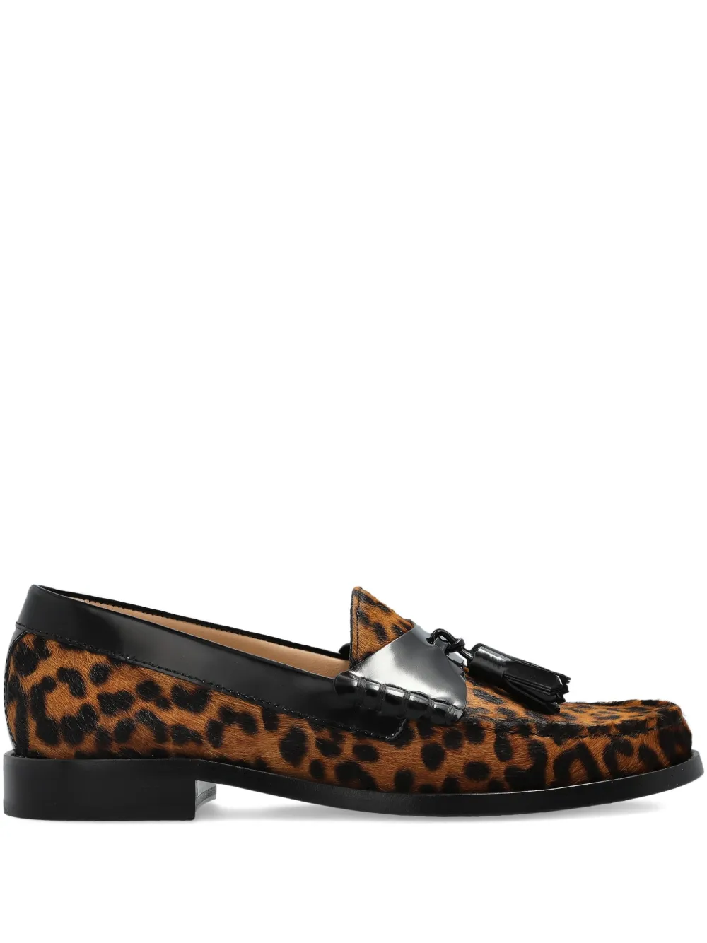 Stuart Weitzman Lottie leopard-print tassel loafers | Brown | Image 1