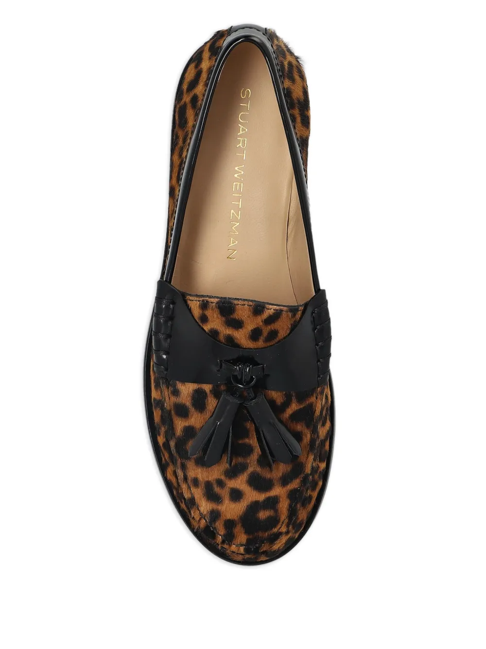 Stuart Weitzman Lottie leopard-print tassel loafers Brown