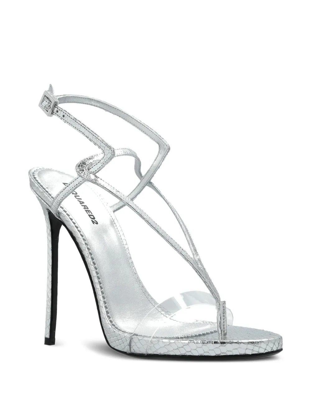 DSQUARED2 140mm leather heeled sandals Silver
