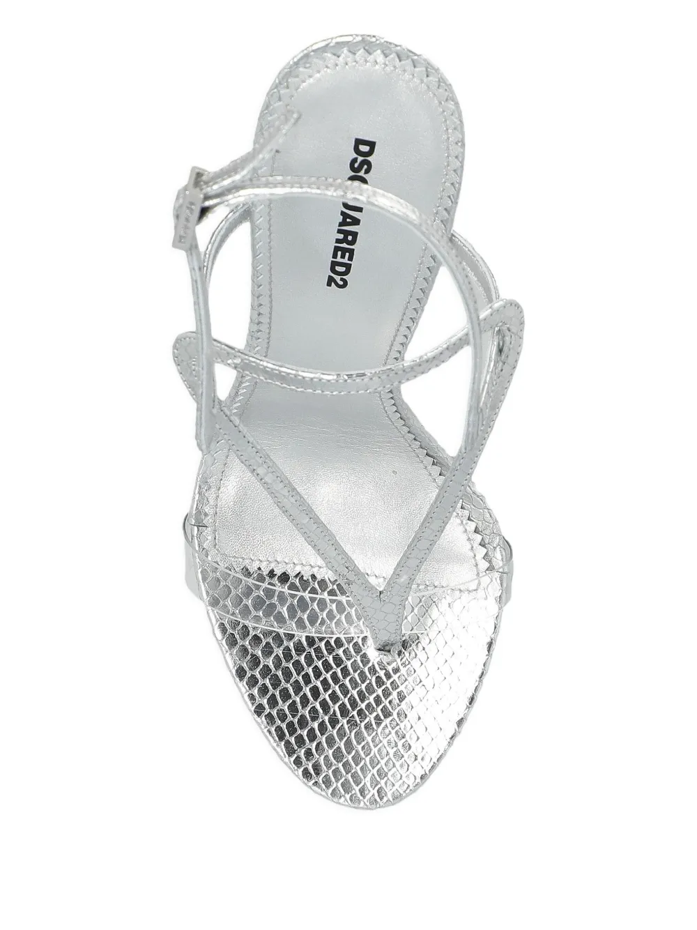 DSQUARED2 140mm leather heeled sandals Silver