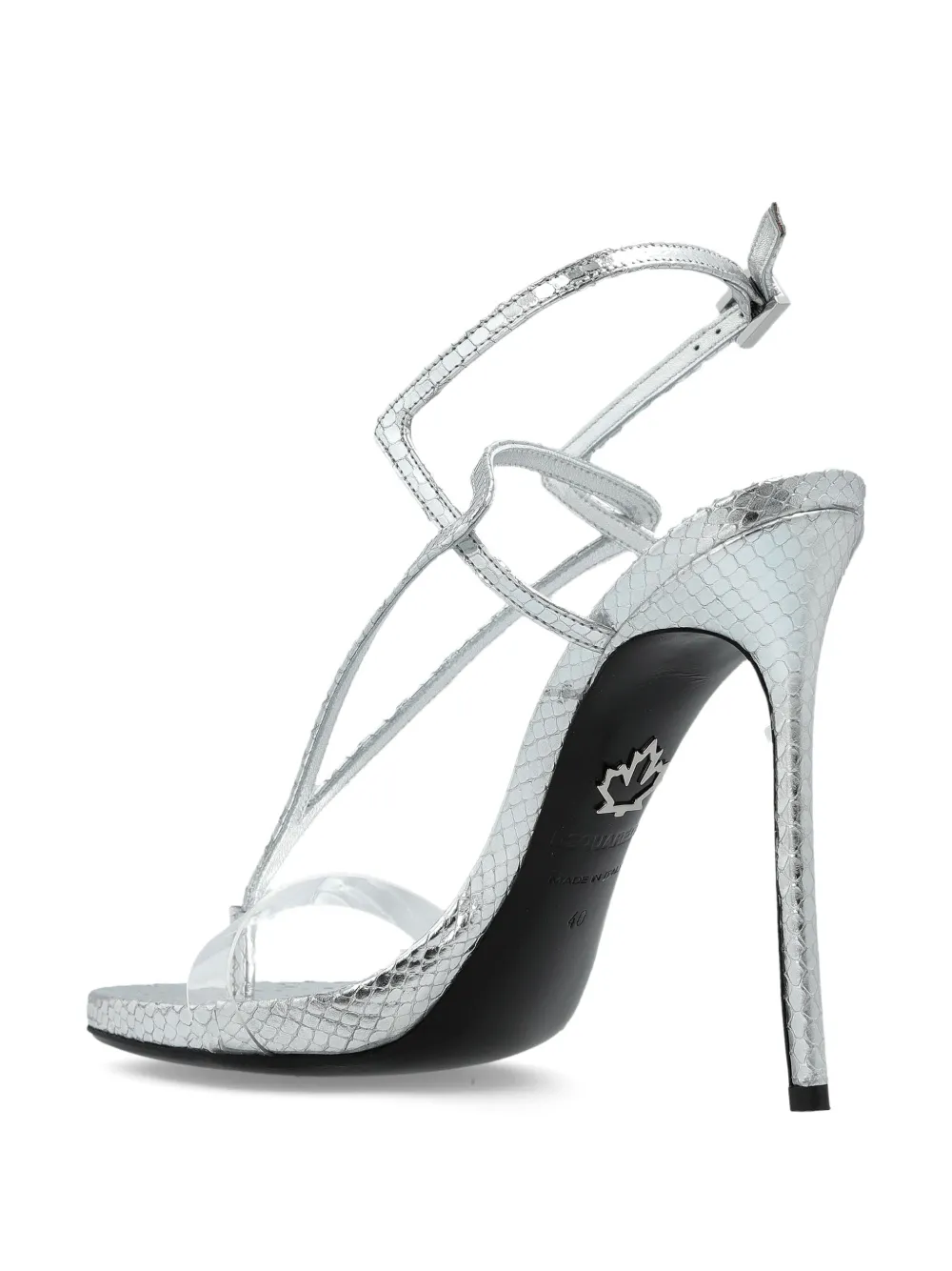 DSQUARED2 140mm leather heeled sandals Silver