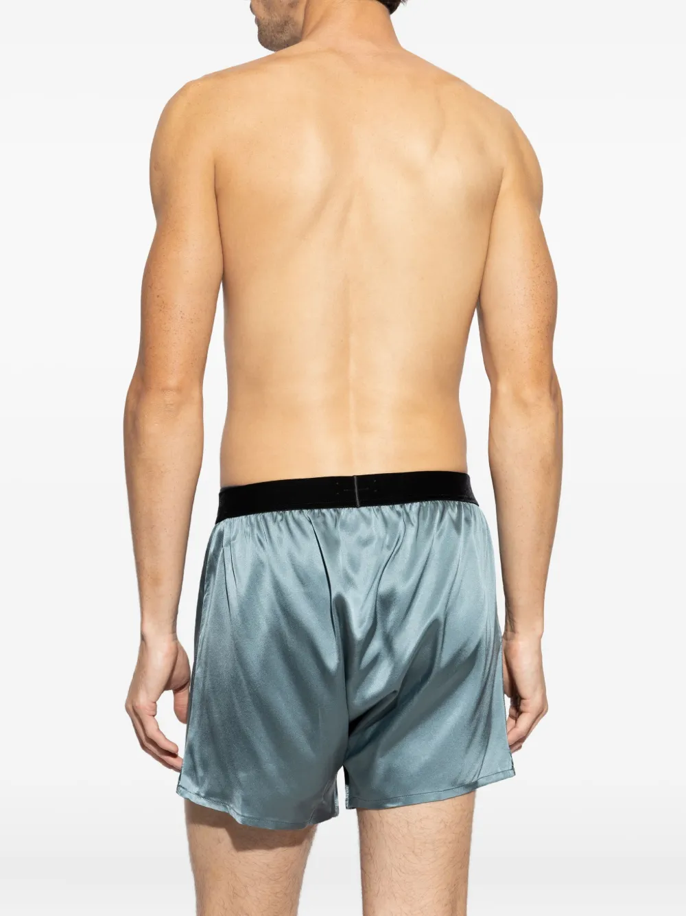 TOM FORD Zijden satijnen boxershorts Blauw