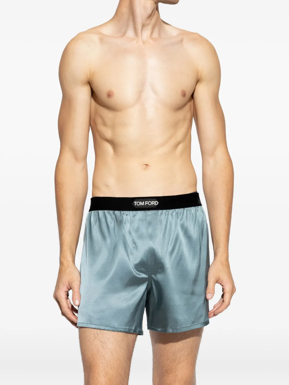 TOM FORD Zijden satijnen boxershorts Blauw