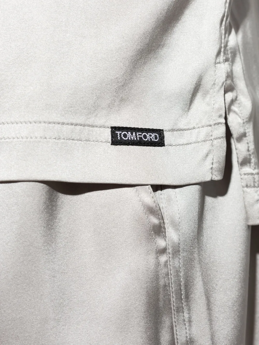 TOM FORD Overhemd van zijdemix Zilver