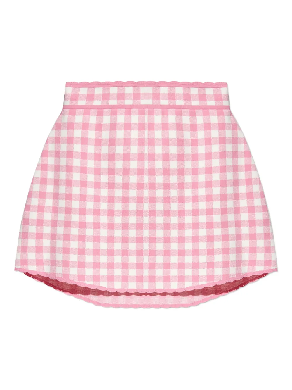 Loveshackfancy Gingham Scallop-hem Mini Skirt