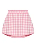 LoveShackFancy gingham scallop-hem mini skirt - Pink