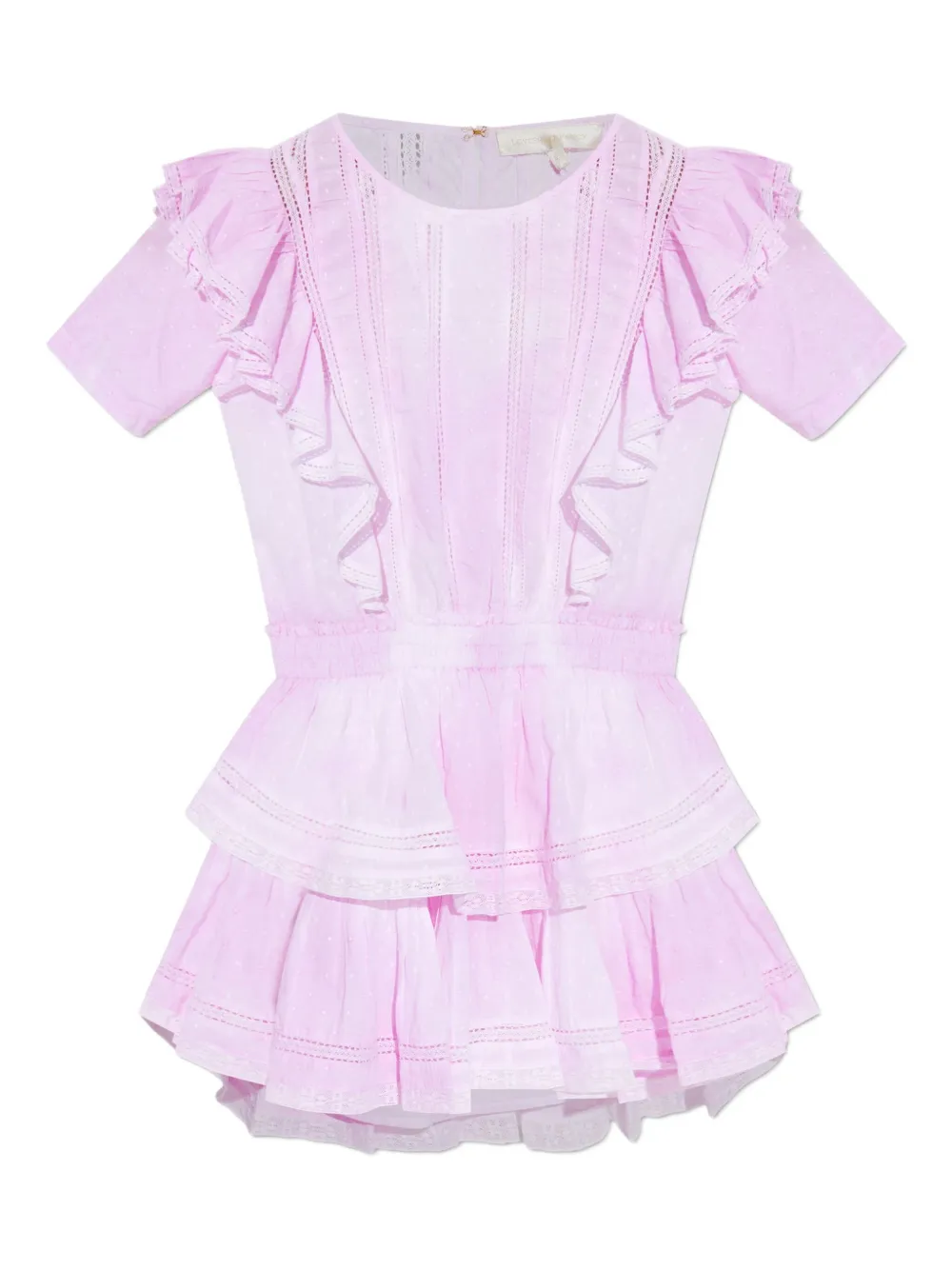 LoveShackFancy Natasha eyelet-lace tiered mini dress | Pink | Image 1