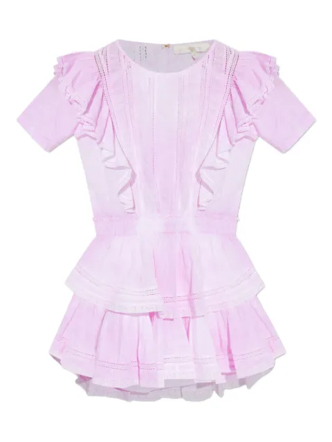 LoveShackFancy Natasha eyelet-lace tiered mini dress