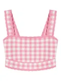 LoveShackFancy gingham scalloped-edge top - Pink