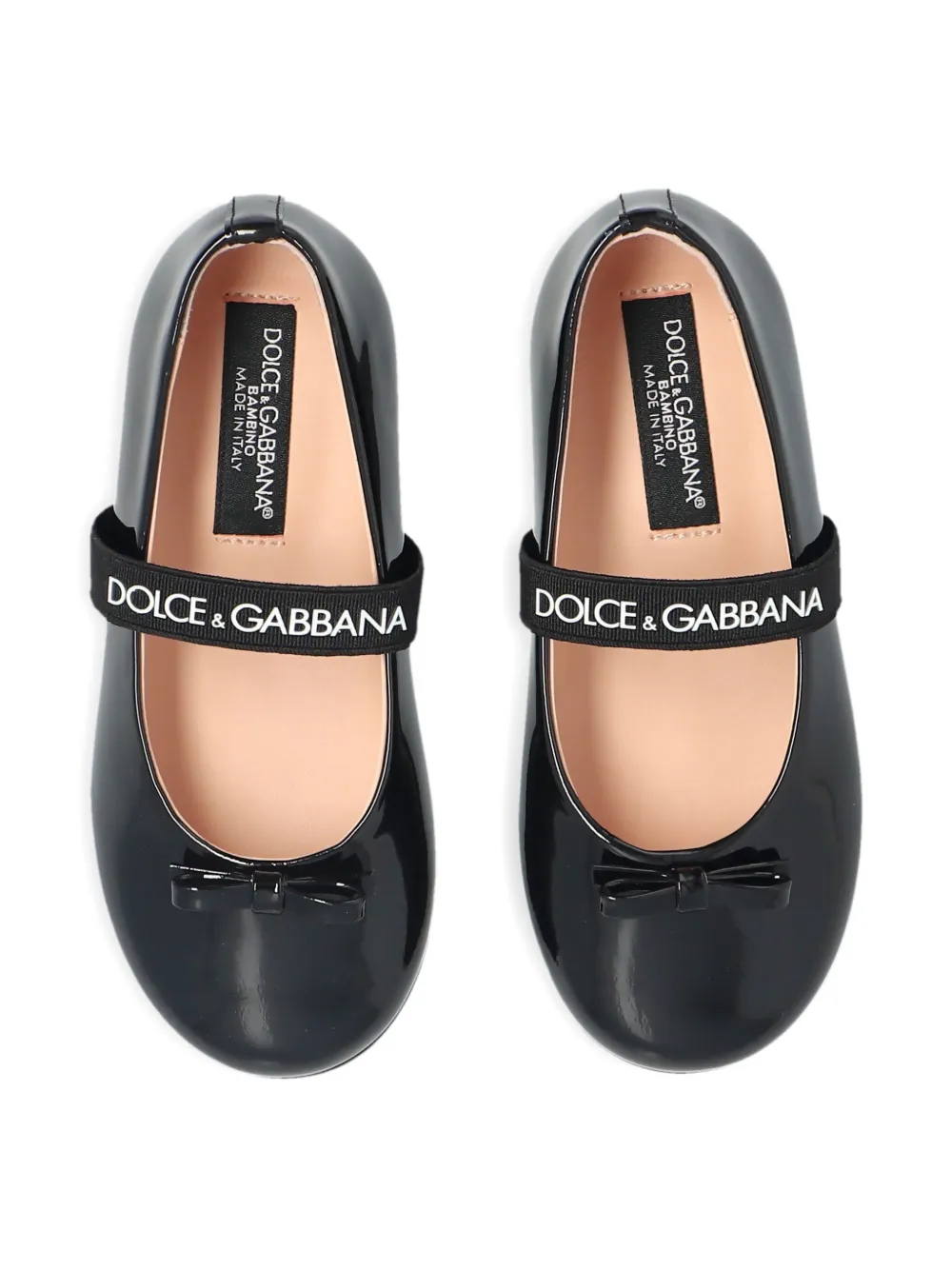 Dolce & Gabbana Kids bow-detail ballerina shoes Black